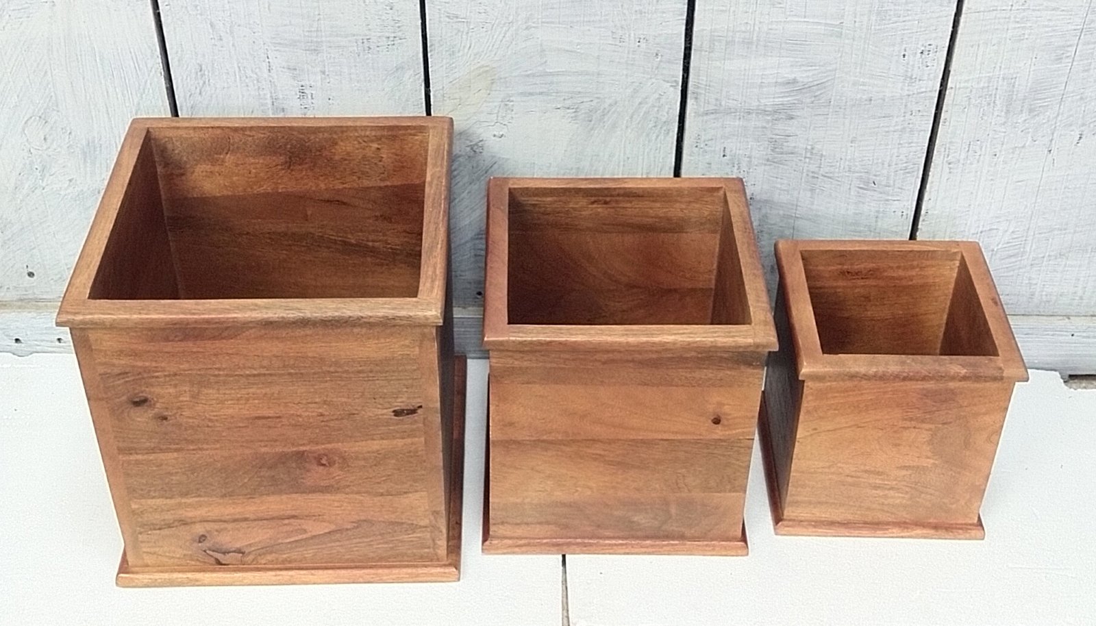 Square wooden planter gallery image