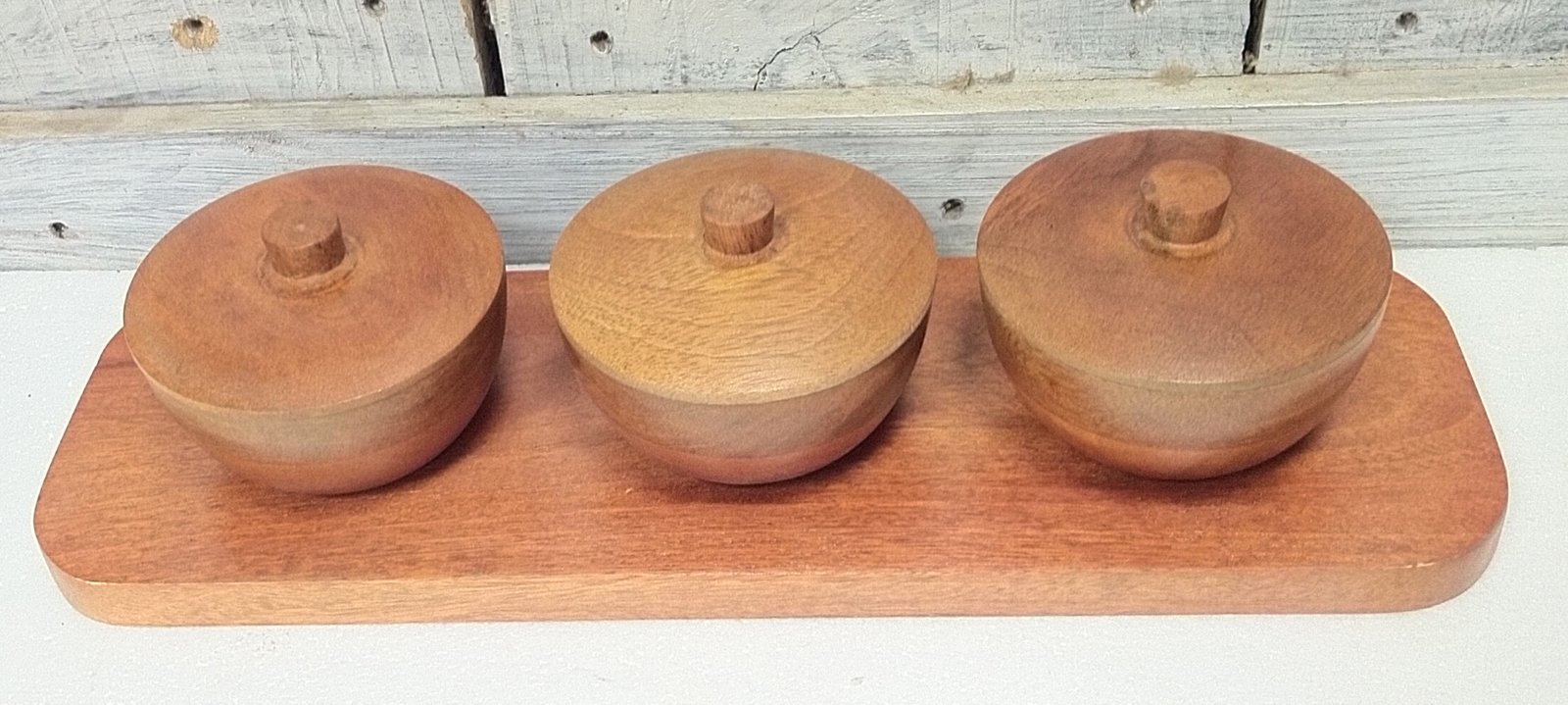 wooden condiment serving set gallery image
