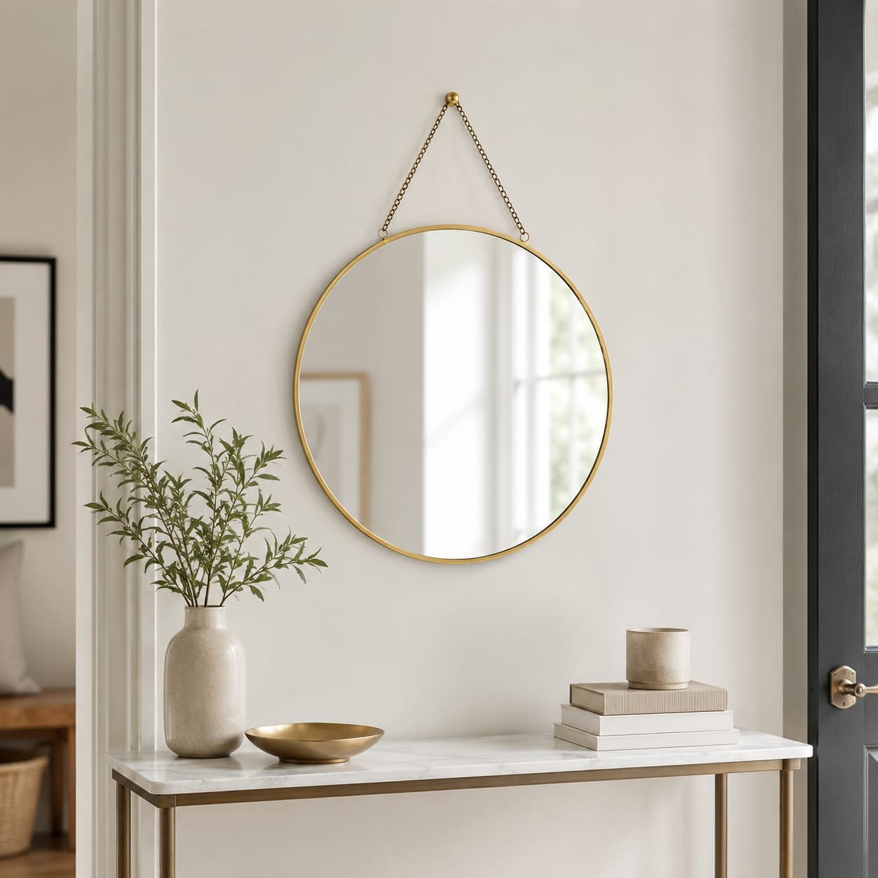 Circular wall mirror gallery image