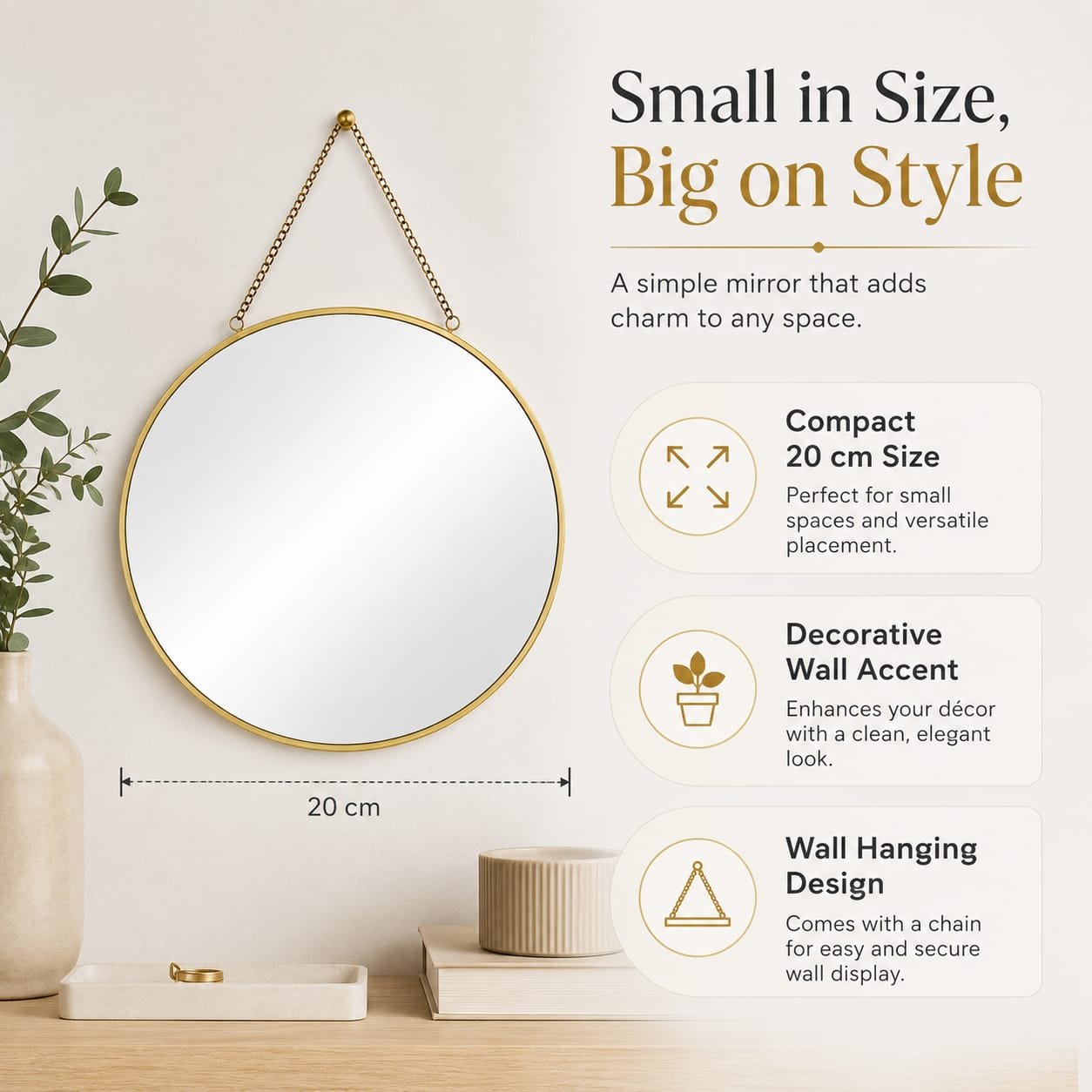 Circular wall mirror gallery image