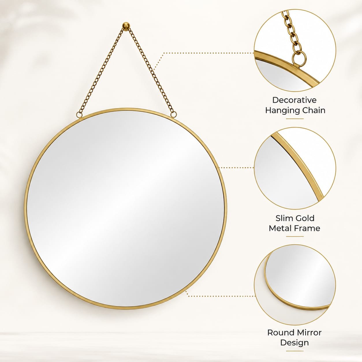 Circular wall mirror gallery image