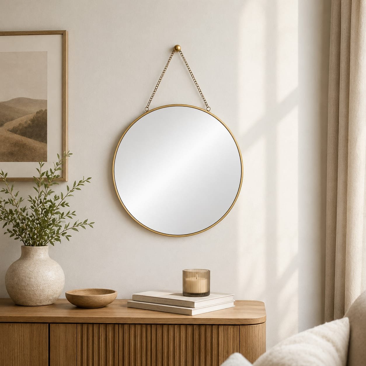 Circular wall mirror gallery image