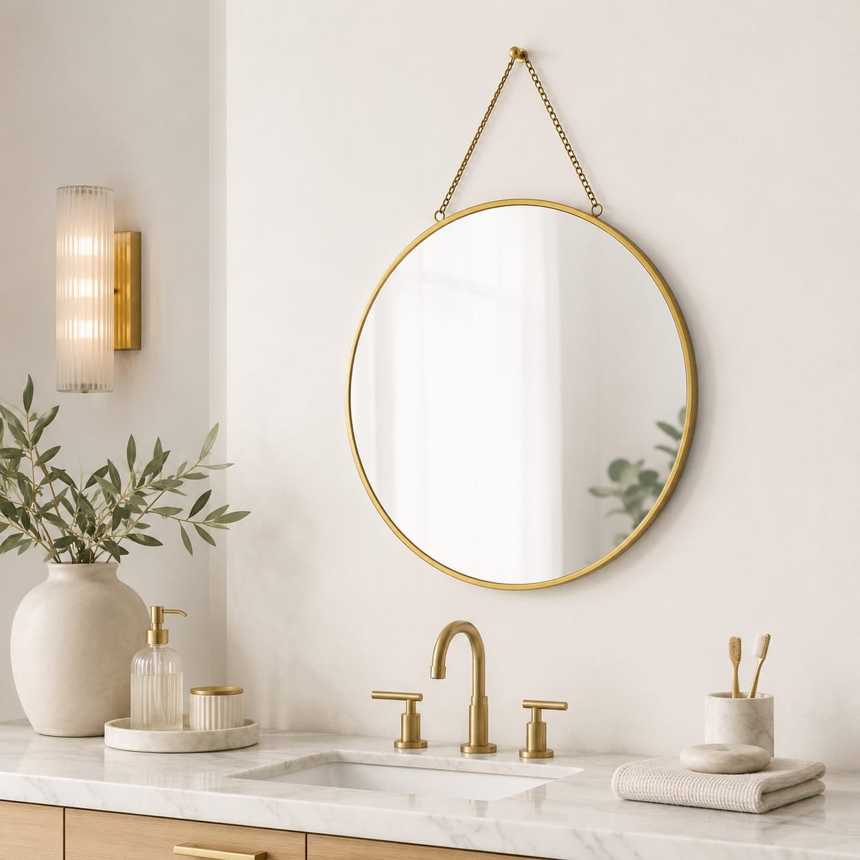 Circular wall mirror gallery image
